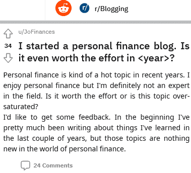 to start a personal finance blog