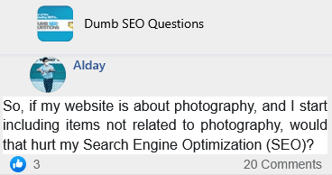SEO for photography websites adding another niche not related to photography would that hurt my SEO