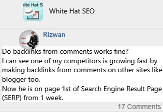 do backlinks from comments work fine well SEO for website rankings