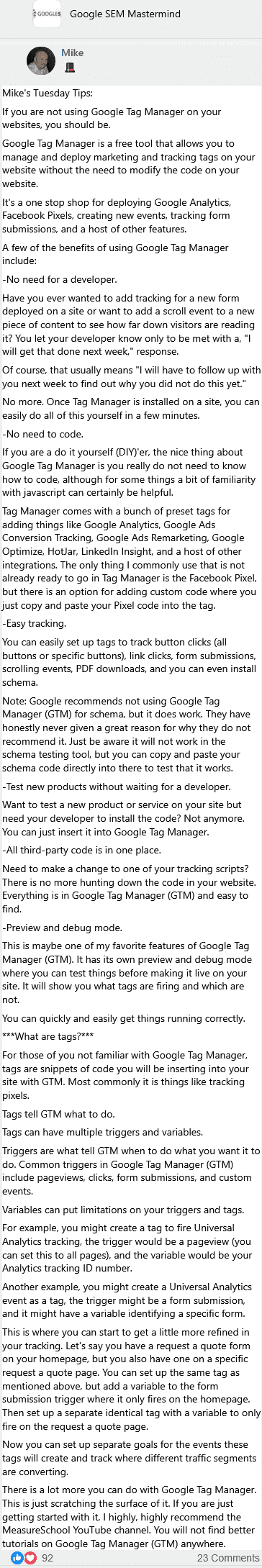 google tag manager gtm allows you to manage and deploy marketing and tracking tags on your website without the need to modify the code on your website