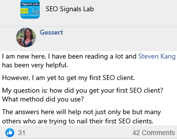 how did you get your first SEO client