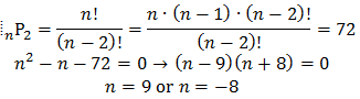 value of n in permutation