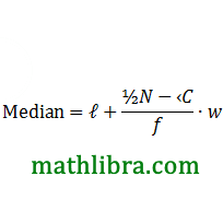 the median common formula of grouped data