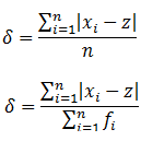 mean deviation general formulae