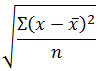 square root of the variance