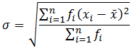 standard deviation for frequency distribution