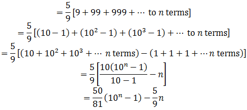 a series of recurring digit numbers d