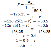 common ratio from sum to infinity a