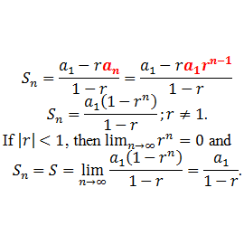 the sum of the infinite geometric series