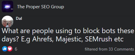 To Block Bots Eg Ahrefs Majestic Semrush Etc Except Google Bing Bots