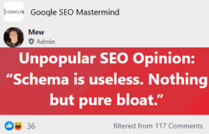 an seo opinion schema is useless nothing pure bloat