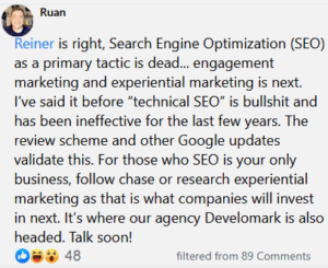 Comments on Someone said SEO is Dead