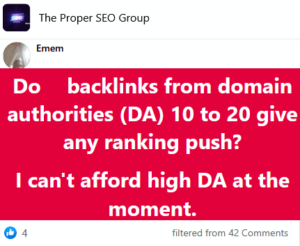 Do Backlinks from DA 20 and the Lower Help a Site Ranking to be Better?