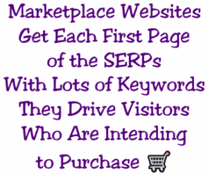 Marketplace Websites Get Each First Page of the SERPs With Lots of Keywords They Drive Visitors Who Are Intending to Purchase