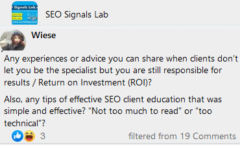 a client doesn t care about seo data a client only cares about sales improvement roi are both statements often right