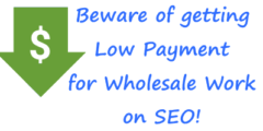 Beware of getting low payment for wholesale work on SEO!