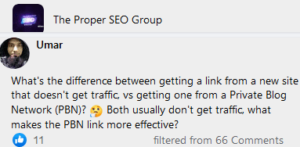 getting a backlink from a zero traffic page versus getting one from a pbn post
