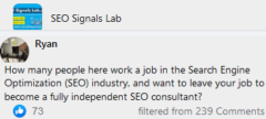 leave your seo job employer and then be a fully independent seo consultant