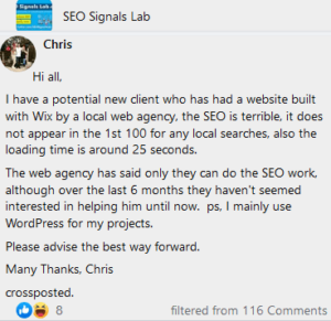 Thoughts on a Discussion about a Website Built with Wix