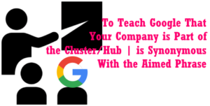 To Teach Google That Your Company is Part of the Cluster/Hub | is Synonymous With the Aimed Phrase