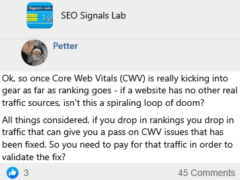 How much does Core Web Vitals (CWV) take a Portion as a ranking factor?
