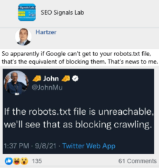 If Google Can't Get To Your robots.txt File, That Means Blocking Them
