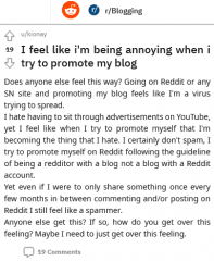Felt Clumsy to Promote My Blog