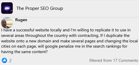 what seo parts include duplicate content