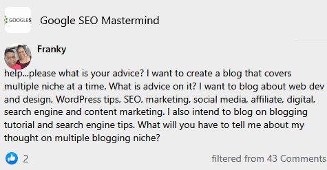 dont work yourself on a multi niche blog you build