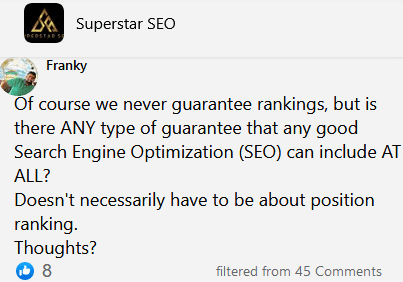 what guarantee can we afford to convince our seo clients