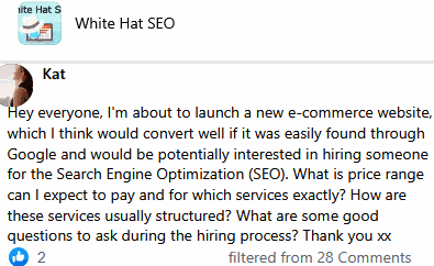 comments on seo price range for e commerce