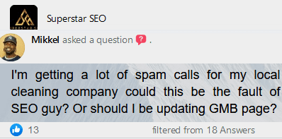 how to handle spam calls where it seems they come from our gmb page