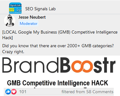 to find primary categories of a competitor s gmb listing