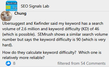 how do some tools calculate the keyword difficulty which one is relatively more reliable semrush ubersuggest kwfinder
